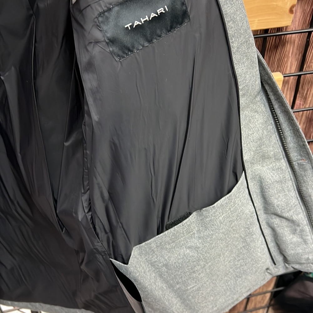 NWT,tahari mens real fur top puffer jacket light grey - Picture 16 of 17